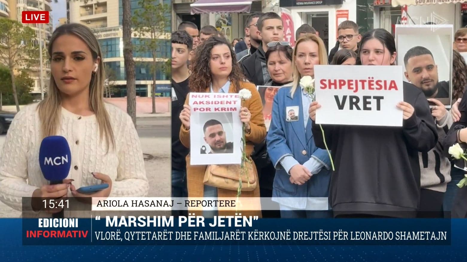 Aksidenti me pasojë vdekjen e 17-vjeçarit në Vlorë, familjarë, nxënës dhe qytetarë marshojnë në bulevard 