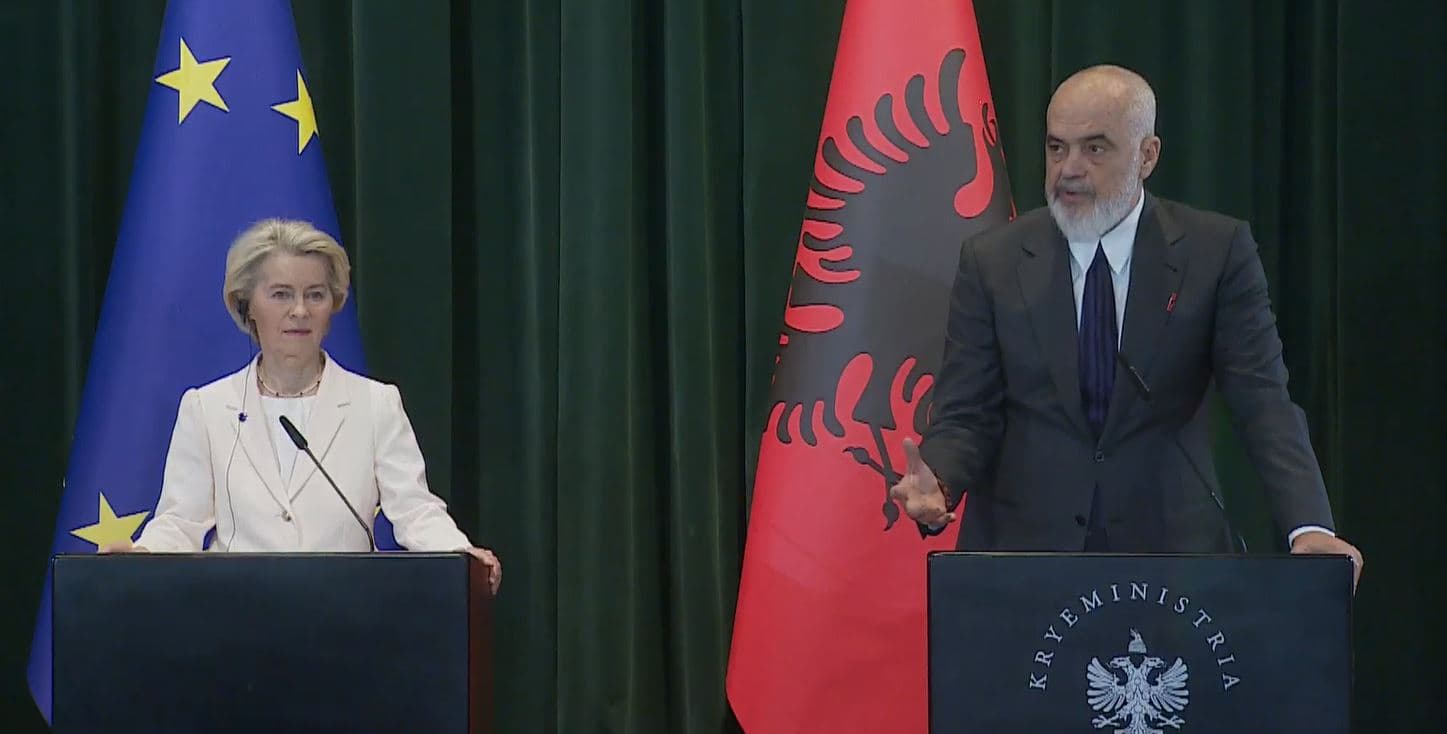 Von der Leyen: Shqipëria, progres me shpejtësi rekord në integrim. Ambicioz objektivi i 2027-ës