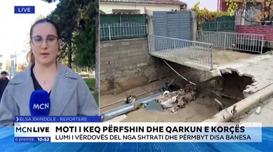 Situatë problematike me përmbytjet në Korçë/ Fshatra të izoluar dhe banesa nën ujë (VIDEO)