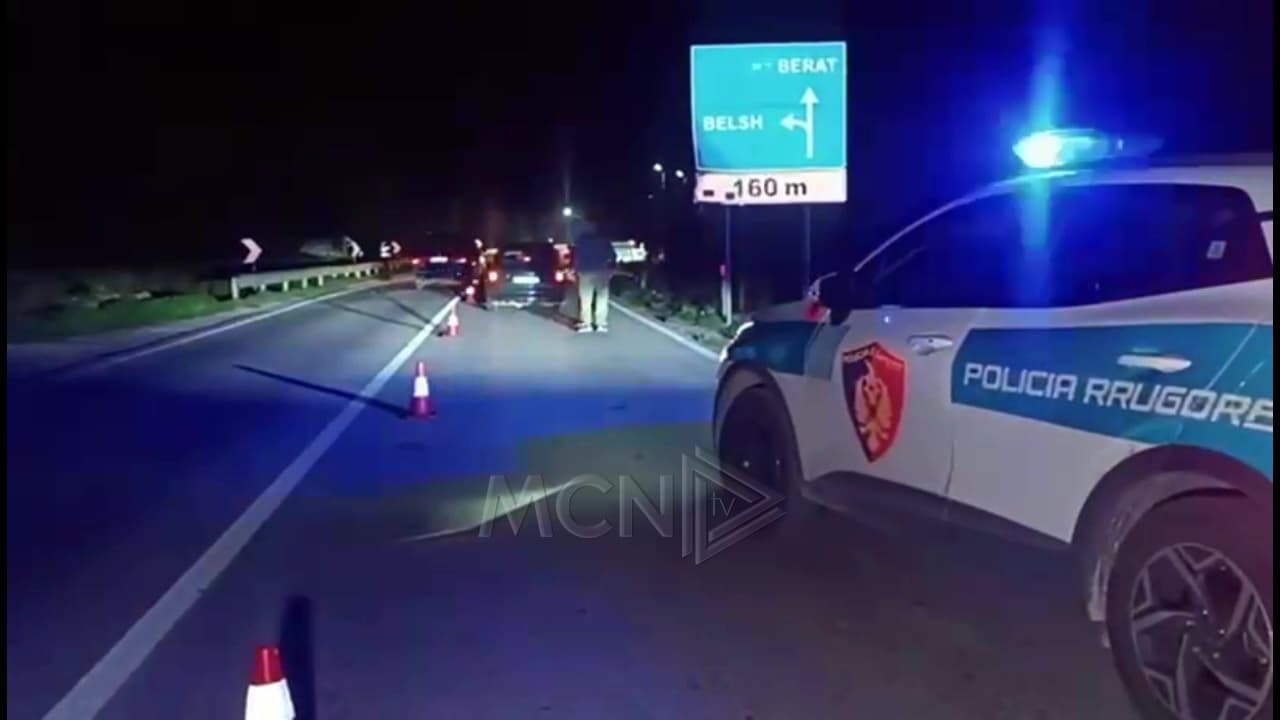 Aksident në aksin rrugor Lushnjë-Berat, makina përplas këmbësoren (VIDEO)
