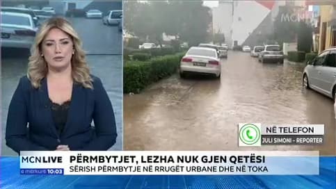 Sërish përmbytje në rrugët urbane/ Simoni: Situatë e njëjtë në Lezhë, shkak sistemi i amortizuar i kanalizimeve (VIDEO)