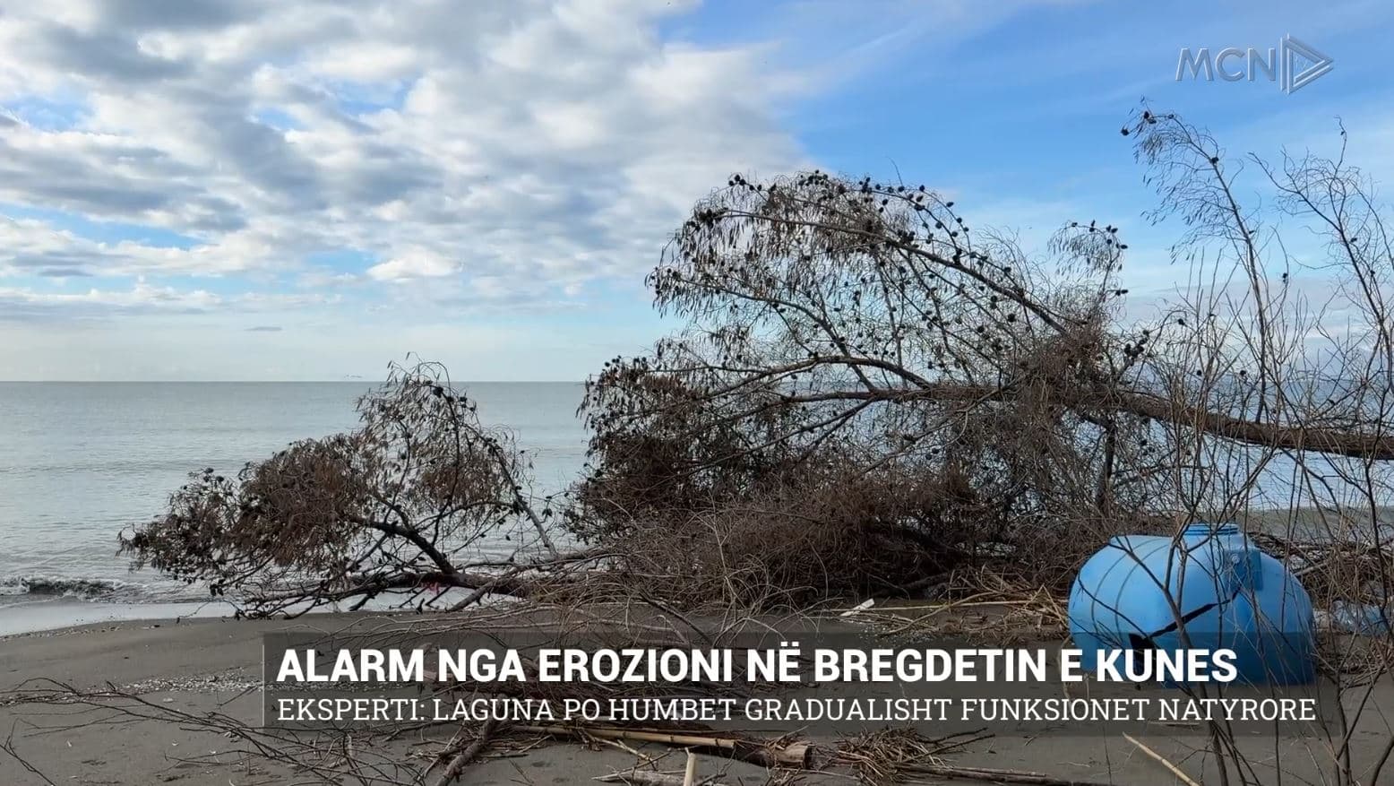 Alarm nga erozioni në bregdetin e Kunes/ Eksperti: Laguna po humbet gradualisht funksionet natyrore (VIDEO)