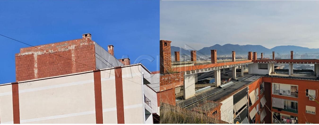 Ndërtim pa leje mbi pallatin në Yzberisht ku pak muaj më parë ra zjarr (FOTO)
