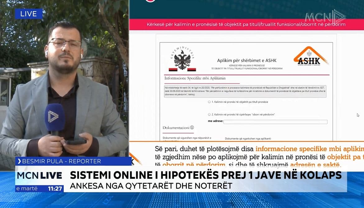 Sistemi online i Hipotekës prej një jave në kolaps, ankesa nga noterët dhe qytetarët (VIDEO)