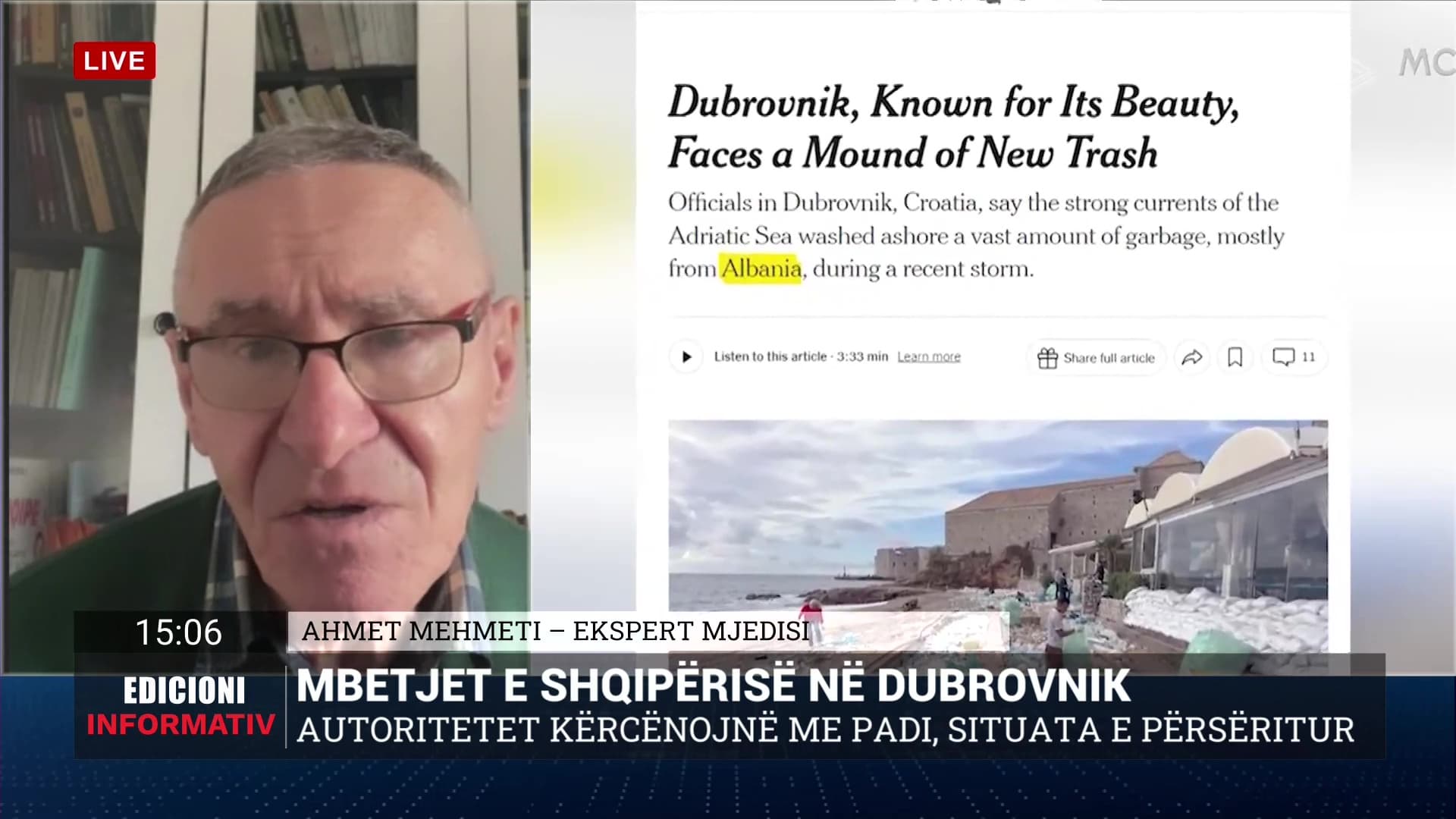 Kroacia mund të padisë Shqipërinë/ Mehmeti: Në çdo gjykatë do të humbnim. Mbetjet urbane duhet të trajtohen duke pasur për bazë riciklimin