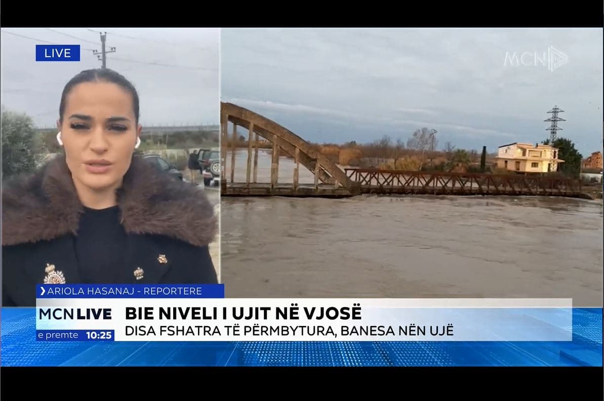 Bie niveli i ujit në Vjosë, shkon në 8.4 metra/ Hasani: Pas evakuimit të familjeve në tre fshatra, nis evakuimi i gjësë së gjallë (VIDEO)
