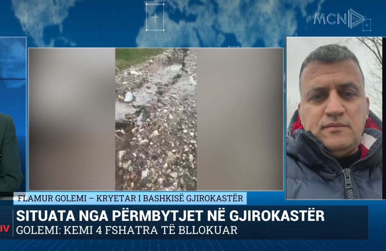  Gjirokastër/ Golemi: 15 familje të izoluara dhe 4 fshatra të bllokuar. Një masiv mali ka rrëshqitur mbi fshatin Mingul