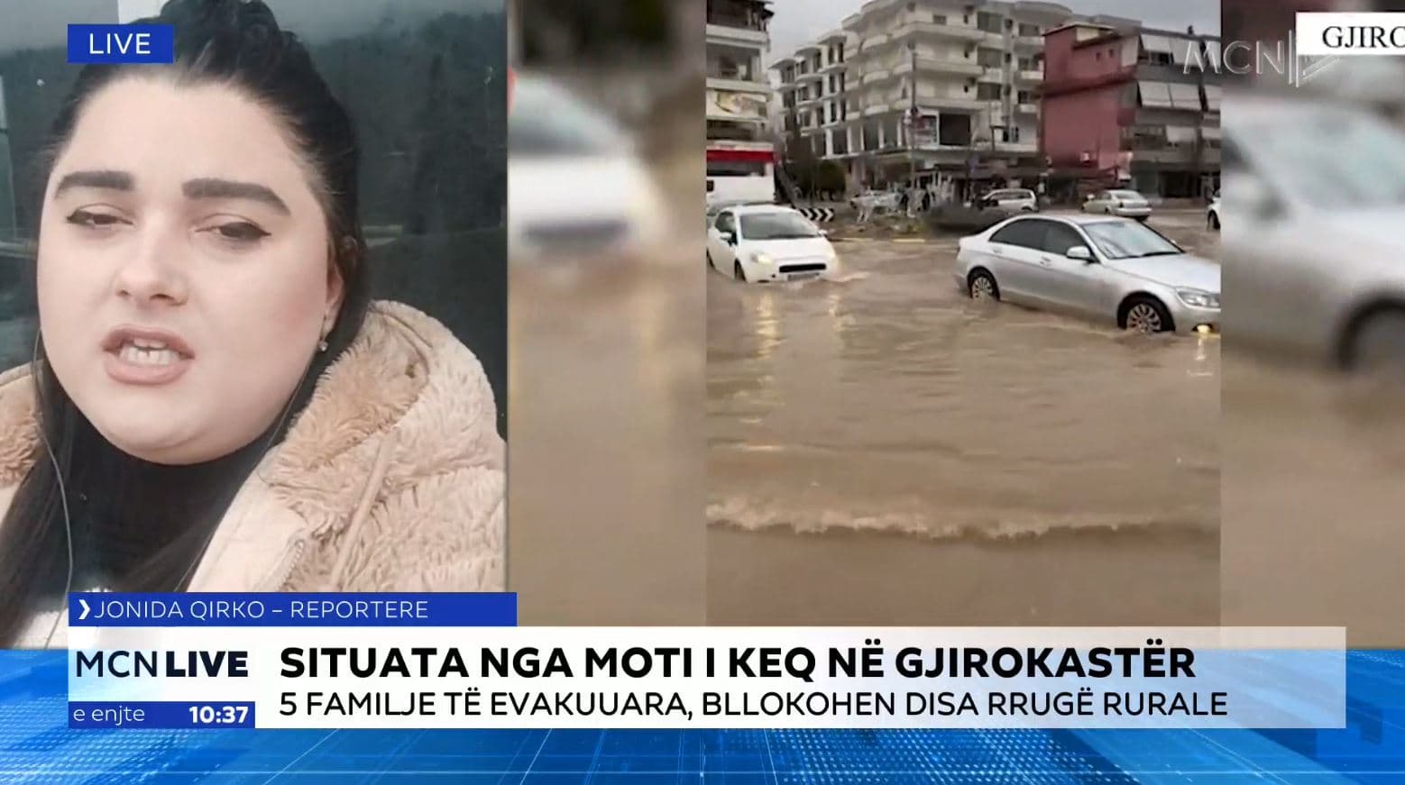 Rrëshqitje dherash dhe bllokime rrugësh në Gjirokastër dhe Përmet, evakuohen familje (VIDEO)