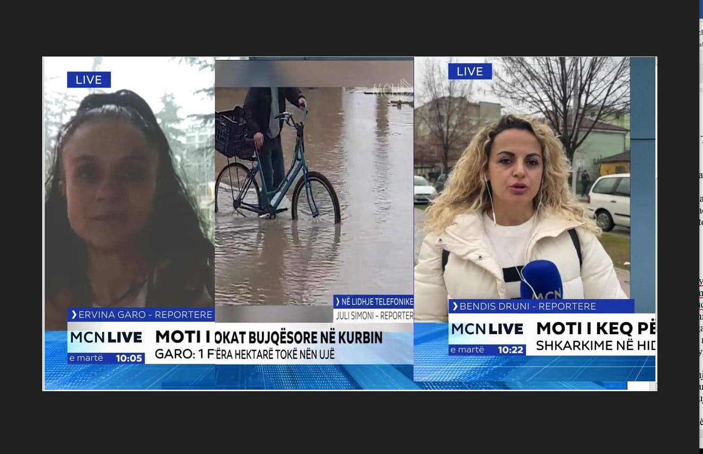 Përmbytje nga moti i keq/ ‘MCN Live’ raporton nga Durrësi, Lezha dhe Shkodra (VIDEO)