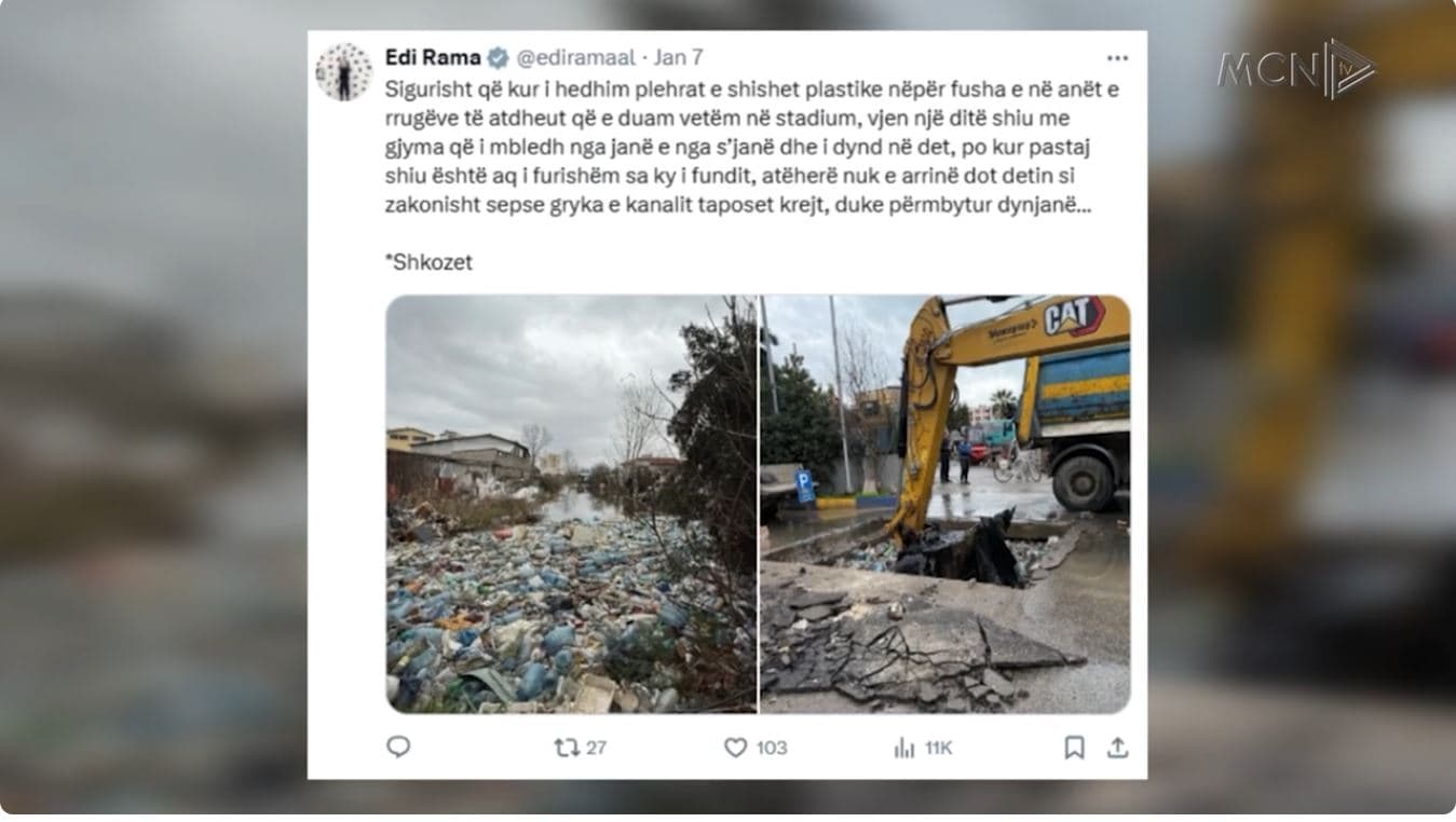 Kanalet të tejmbushur me bidona plastik/ Dështimi me menaxhimin e mbetjeve urbane në Durrës