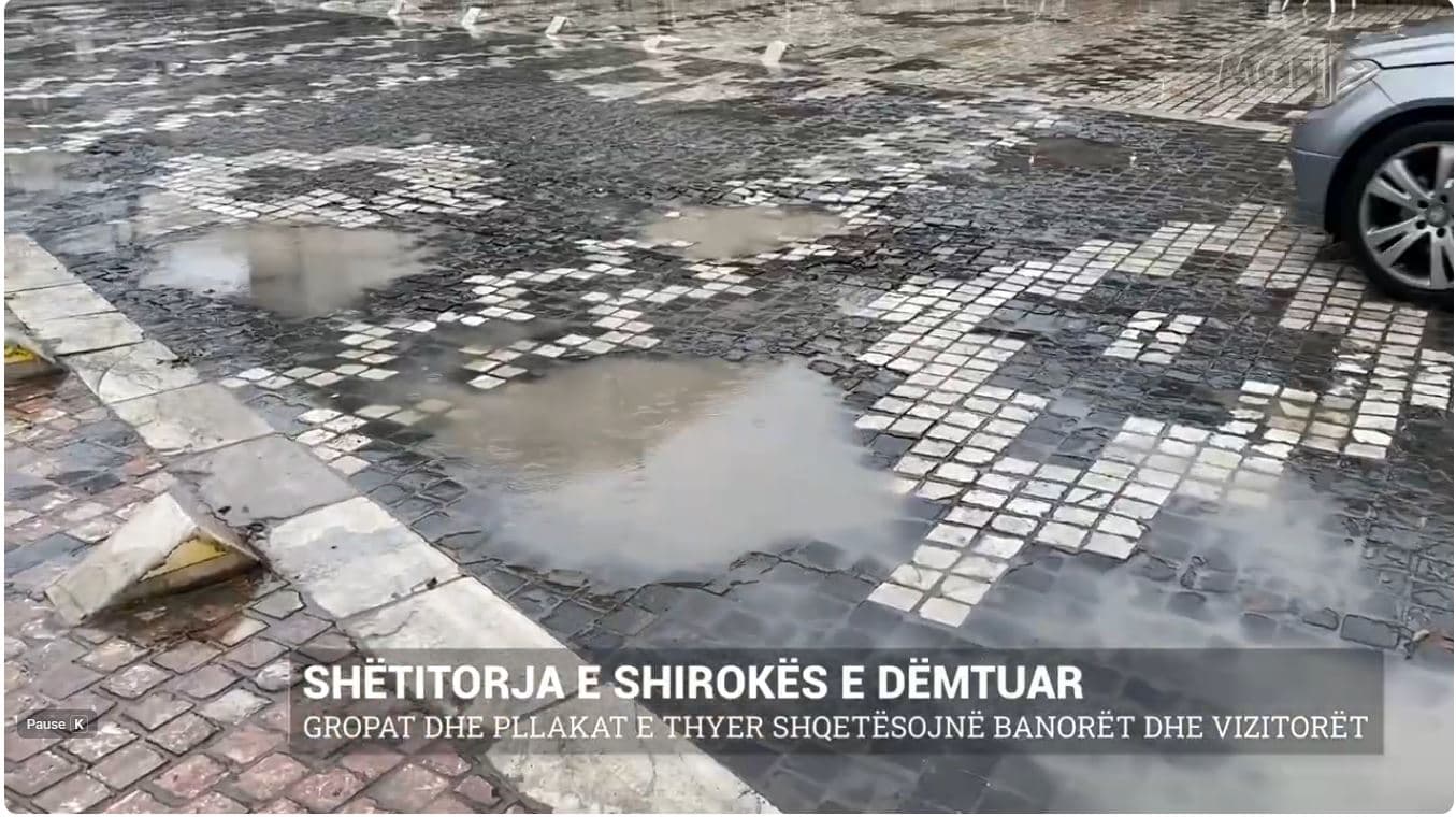 Shëtitorja e Shirokës e dëmtuar. Gropat dhe pllakat e thyera shqetësojnë banorët dhe vizitorët