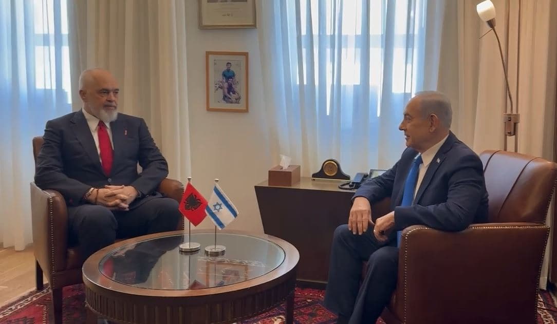 Edi Rama pritet nga Benjamin Netanjahu  (VIDEO)