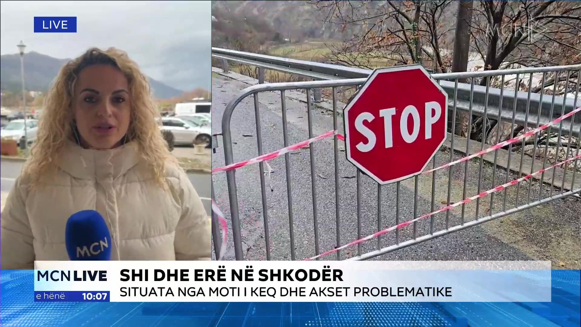 Erë e fortë në Shkodër, rrëzohen disa objekte në qendër të qytetit/ Vermoshi dhe Lëpusha pa energji (VIDEO)