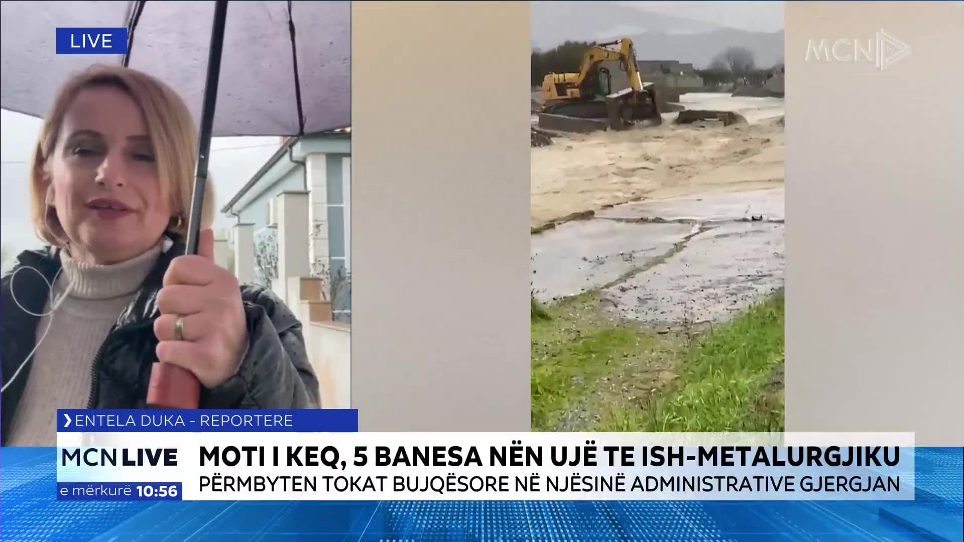 Duka: Pesë banesa nën ujë te ish-Metalurgjiku në Elbasan. Përmbyten tokat bujqësore në njësinë administrative Gjergjan (VIDEO)