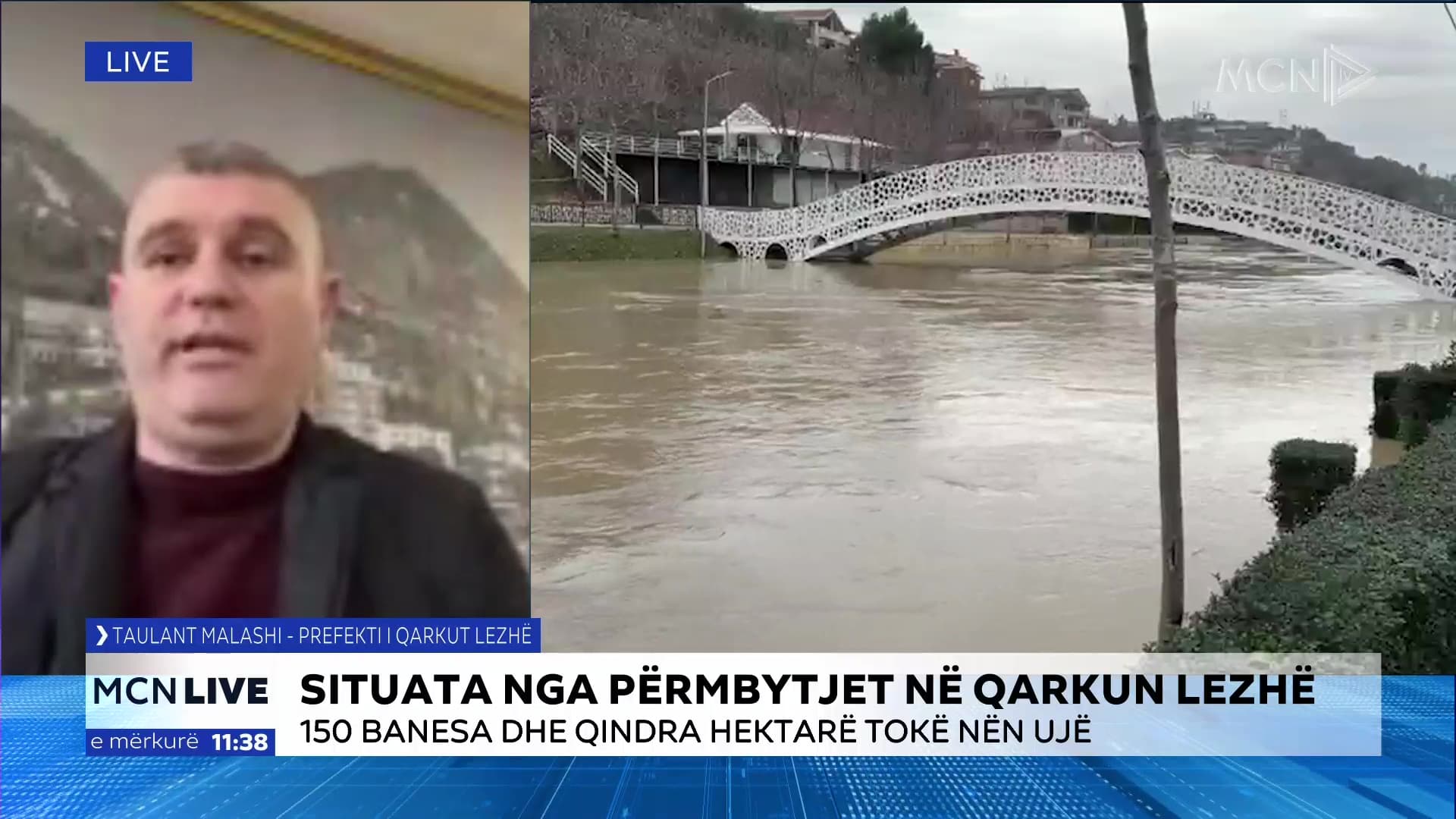 2500 ha tokë nën ujë/ Malashi: Situata në qarkun e Lezhës, drejt përmirësimit. Në akset kryesore ka vijuar qarkullimi normalisht (VIDEO)