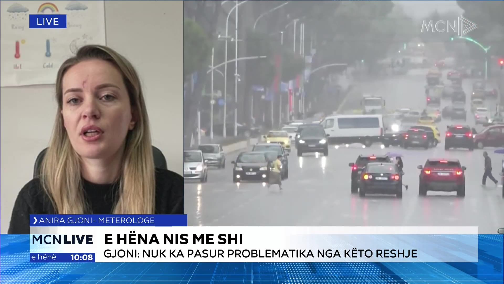 Meteorologia Gjoni: Të martën ndërprerje e reshjeve të shiut, rikthehen të mërkurën me intensitet më të lartë (VIDEO)