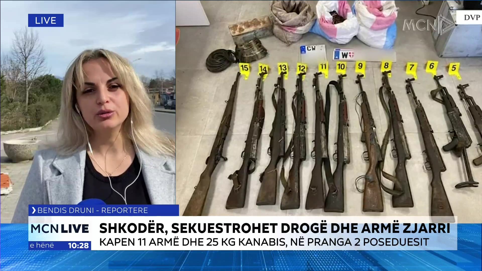 Druni: Sekuestrohen 11 armë dhe 25 kg kanabis, në pranga dy poseduesit në Shkodër (VIDEO)