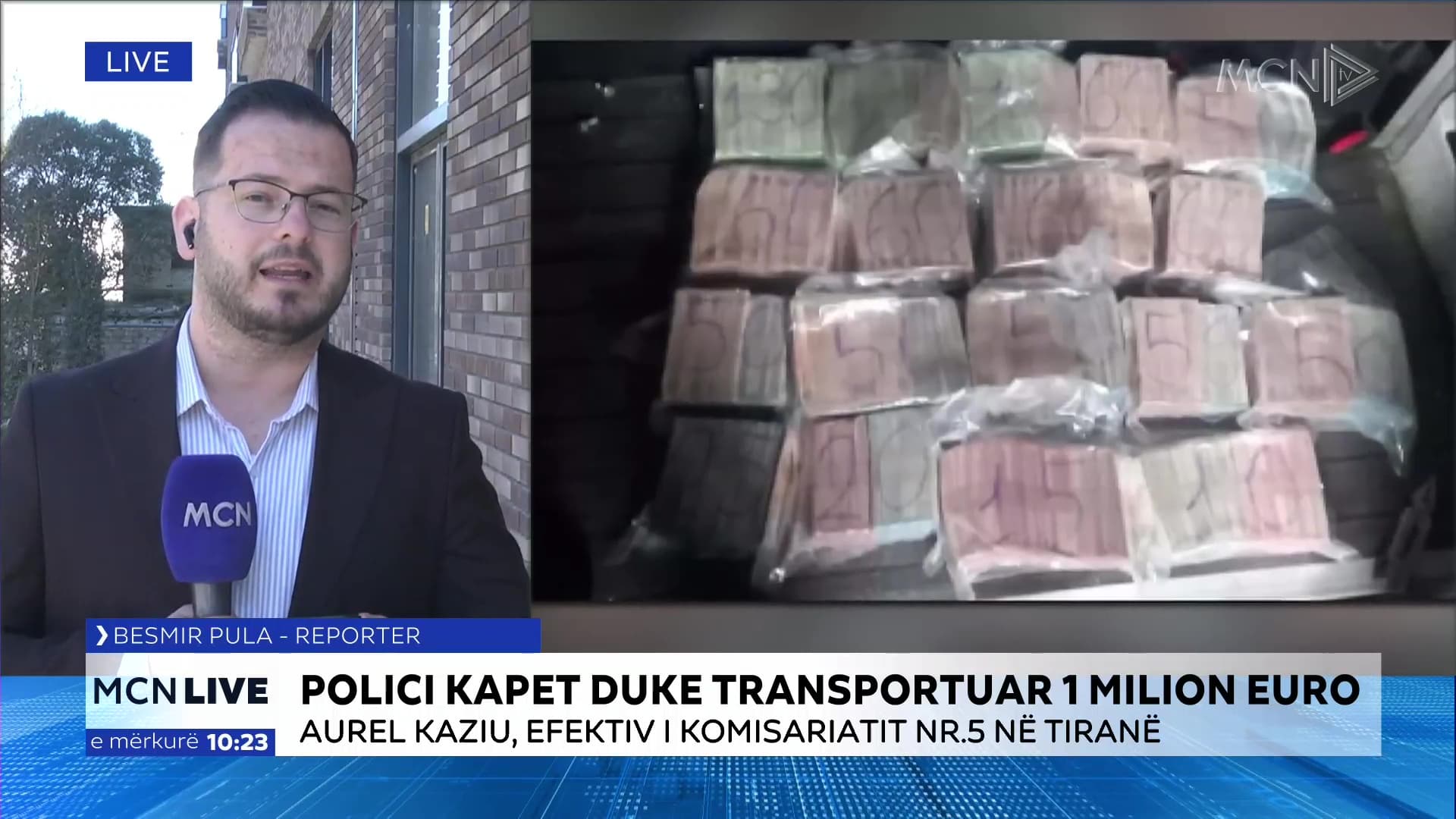 Polici Aurel Kaziu kapet duke transportuar 1 milion €/ Pula: Nuk dihet destinacioni final i kësaj shume