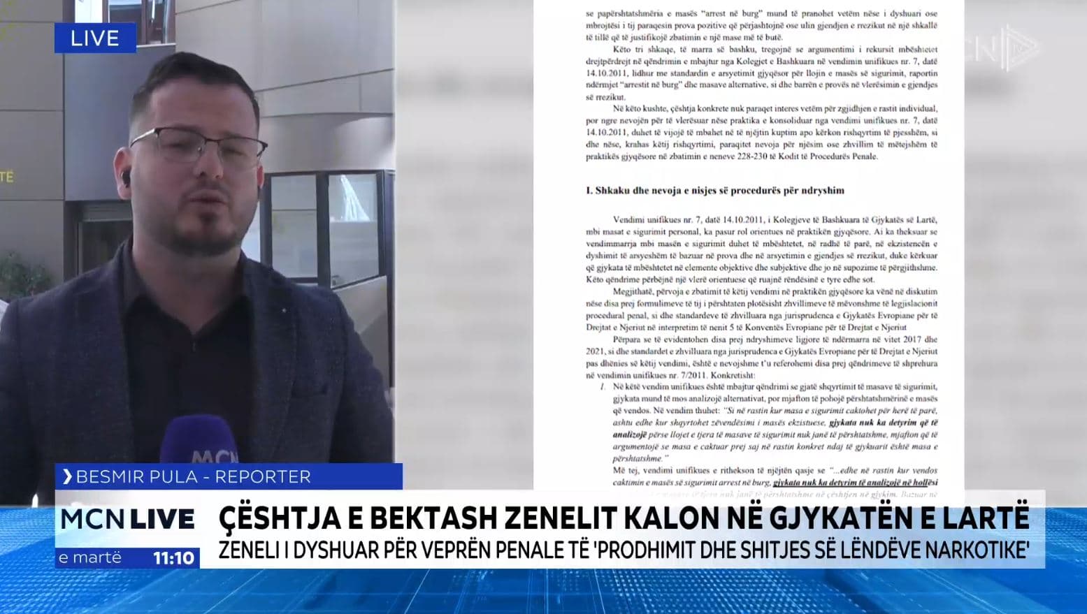 Dosja e trafikut të drogës, çështja e Bektash Zenelit kalon në Gjykatën e Lartë (VIDEO)
