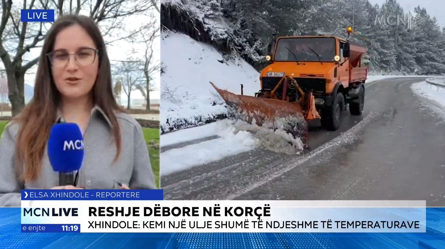 Dëborë në Dardhë dhe Voskopojë, temperaturat zbresin nën zero (VIDEO)