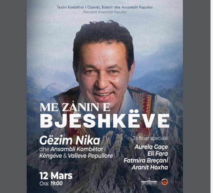 “Me zanin e bjeshkëve”, koncert recital i Gëzim Nikës në TKOB