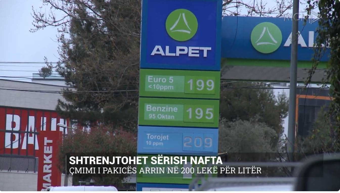Shtrenjtohet sërish nafta. Çmimi i pakicës arrin në 200 lekë për litër