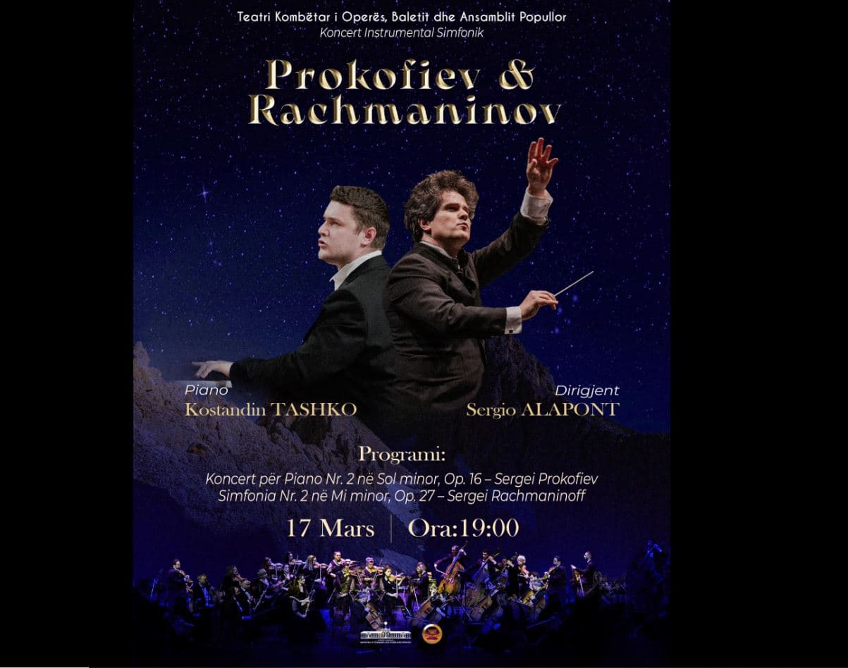   Mbrëmje koncertore me veprat e Rachmaninoff dhe Prokofiev, sonte në TKOB
