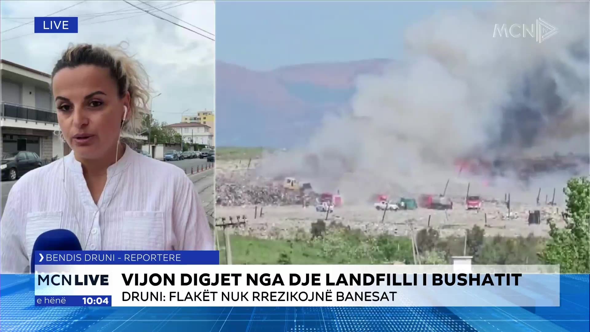 Vijon zjarri në landfillin e Bushatit/ Druni: Reja e tymit ka mbuluar zonën, vatrat nën kontroll