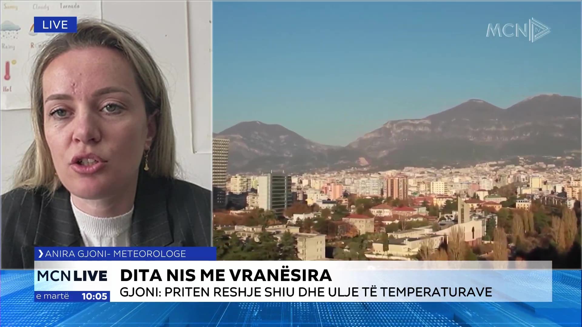 Gjoni: Sot dhe nesër reshje mesatare shiu, fundjava sjell rritje temperaturash (VIDEO)