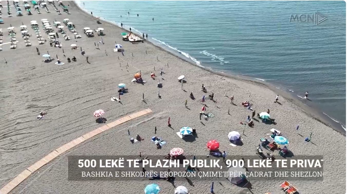 500 lekë te plazhi publik, 900 lekë te private. Bashkia e Shkodrës propozon çmimet