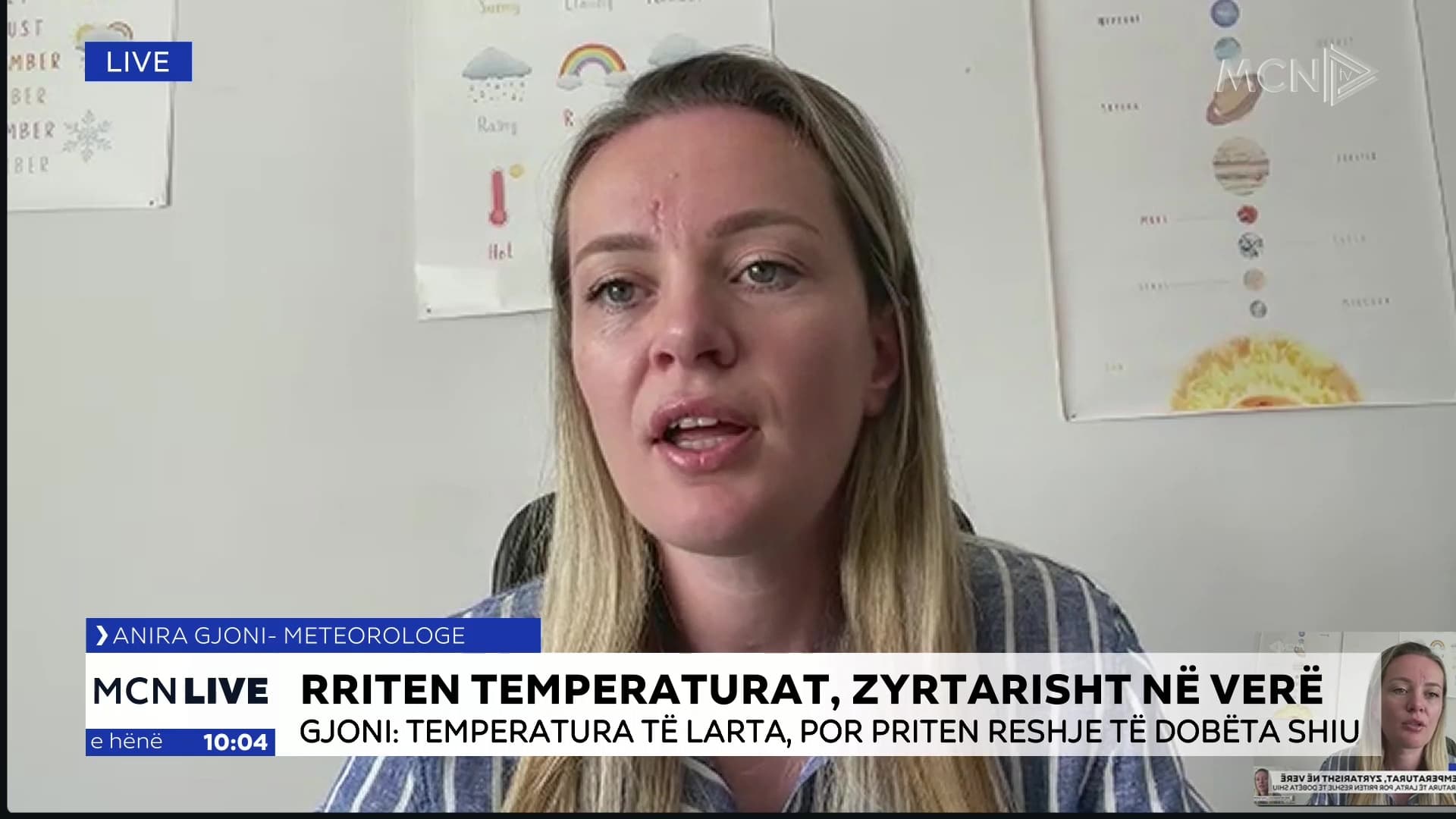 Meteorologia Gjoni: Java nis me diell dhe temperatura të larta, reshje të dobëta shiu priten të enjten