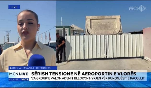 Tensione në aeroportin e Vlorës, Hasanaj: Hyrja mbetet e bllokuar, prezente forcat e policisë dhe siguria private 