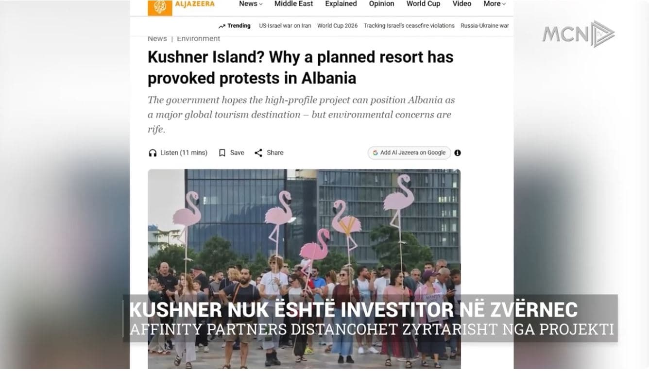 Kushner nuk është investitor në Zvërnec. Affinity Partners distancohet zyrtarisht nga projekti