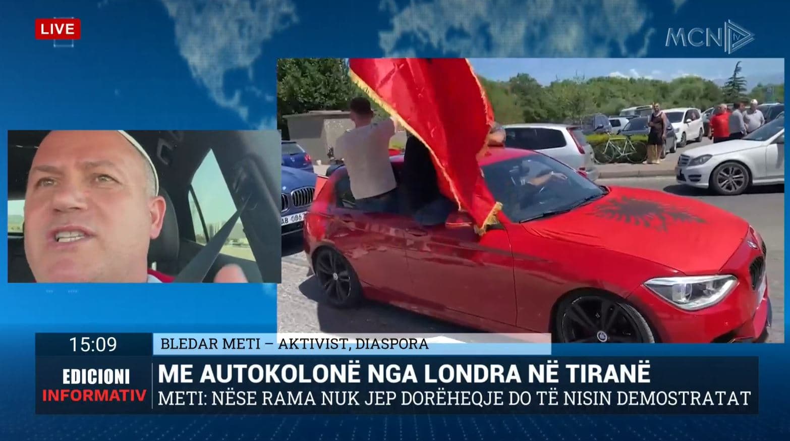 Me autokolonë nga Londra/ Aktivisti: Rama të dorëhiqet deri në 21 qershor, ndryshe përshkallëzohet protesta (VIDEO)