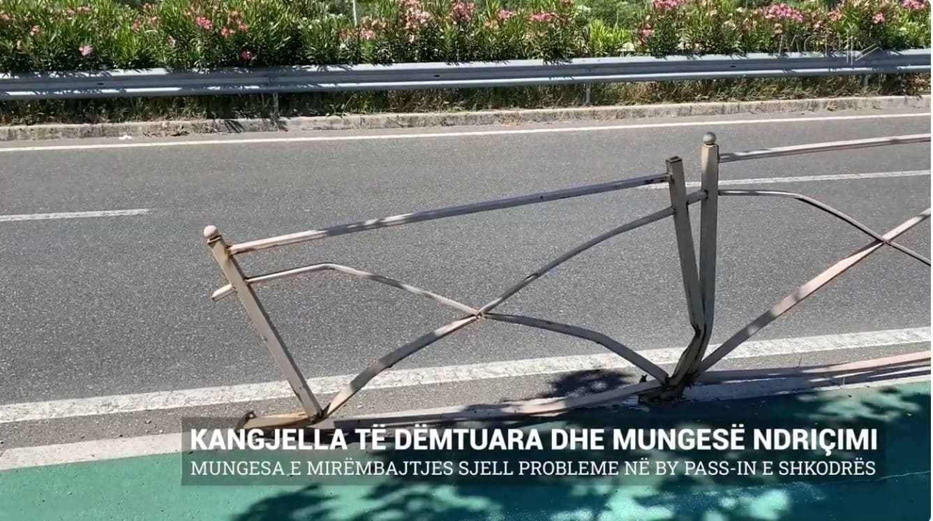 Kangjella të dëmtuara dhe mungesë ndriçimi, probleme në by pass-in e Shkodrës