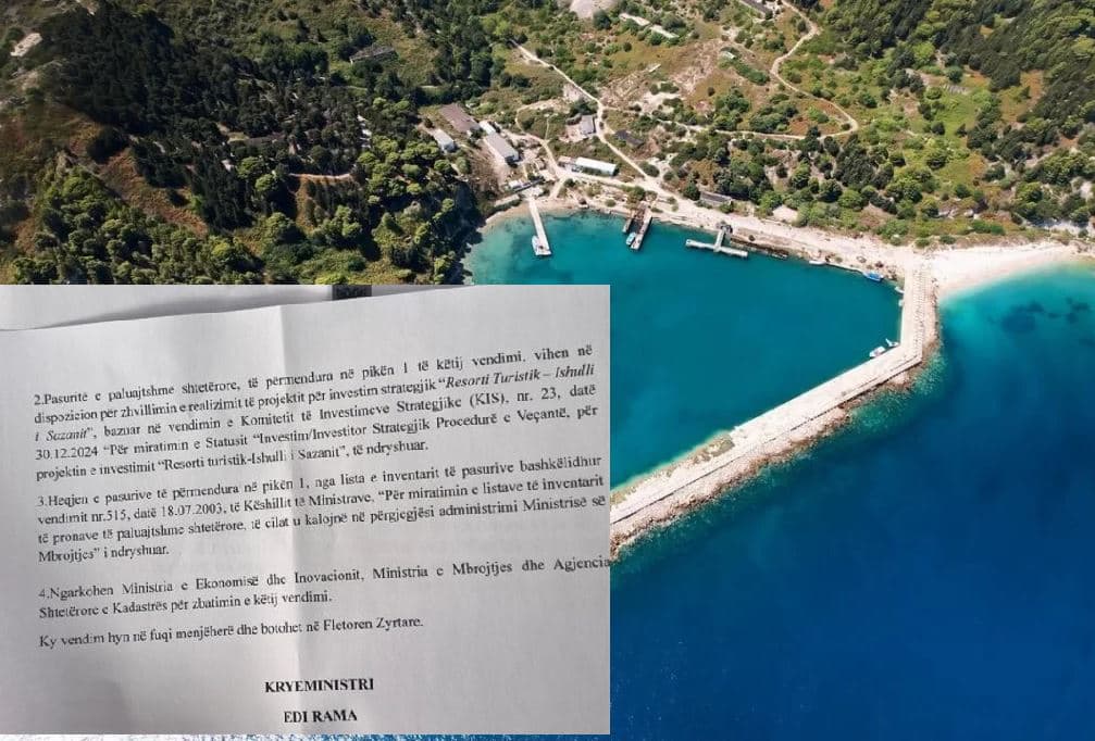 Qeveria nis transferimin e Sazanit nga Ministria e Mbrojtjes te Ekonomia/ Dokumenti
