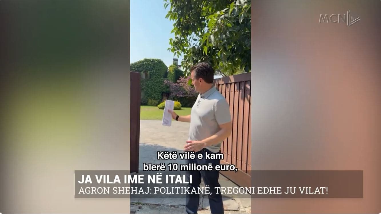 Ja vila ime në Itali. Agron Shehaj: Politikanë, tregoni edhe ju vilat!