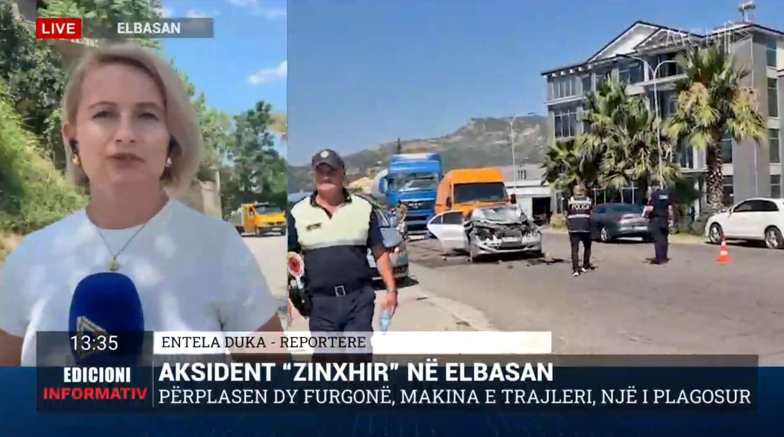 Përplasja e 4 automjeteve në Elbasan, shkak dyshohet mos mbajtja e distancës/ Dy të plagosur