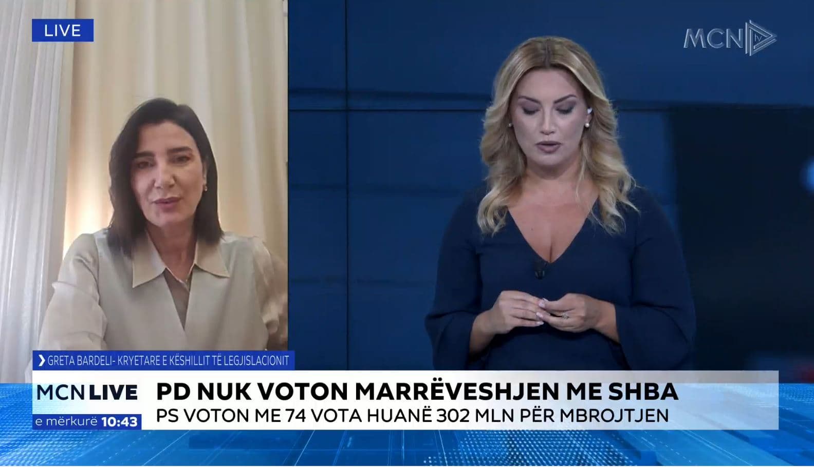 PD nuk voton marrëveshjen me SHBA-në, Bardeli: Janë kryer dy shkelje kushtetuese (VIDEO)