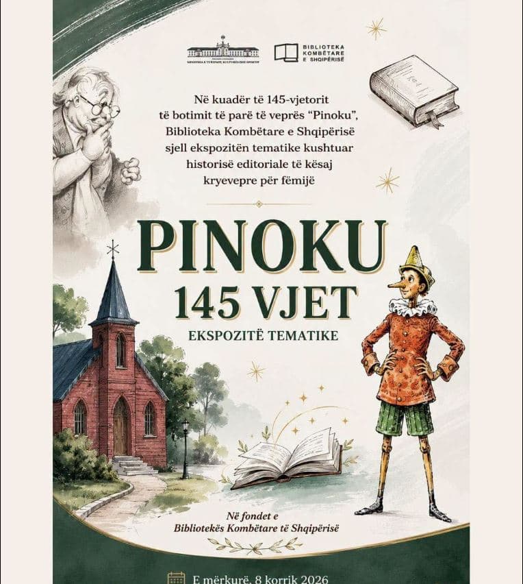     Biblioteka Kombëtare çel ekspozitën tematike “Pinoku-145 vjet”