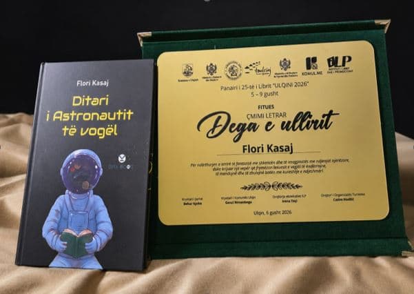 “Ditari i Astronautit të Vogël” nderohet me Çmimin letrar “Dega e Ullirit” në Panairin e Librit në Ulqin 