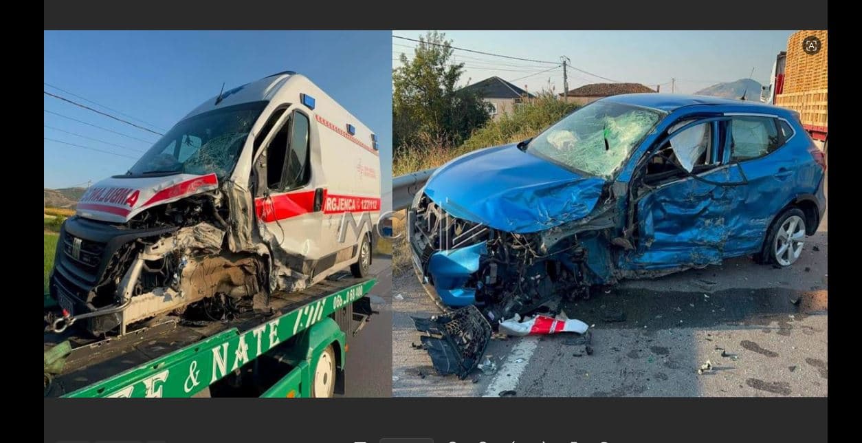   Përplasen autoambulanca dhe një automjet në Maliq, plagoset një person