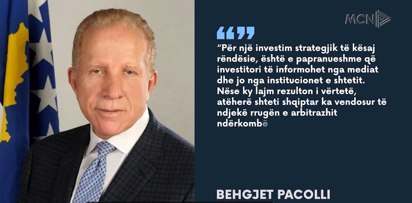 Arbitrazh ndërkombëtar për Aeroportin e Vlorës. Anulimi i kontratës, Pacolli akuza qeverisë