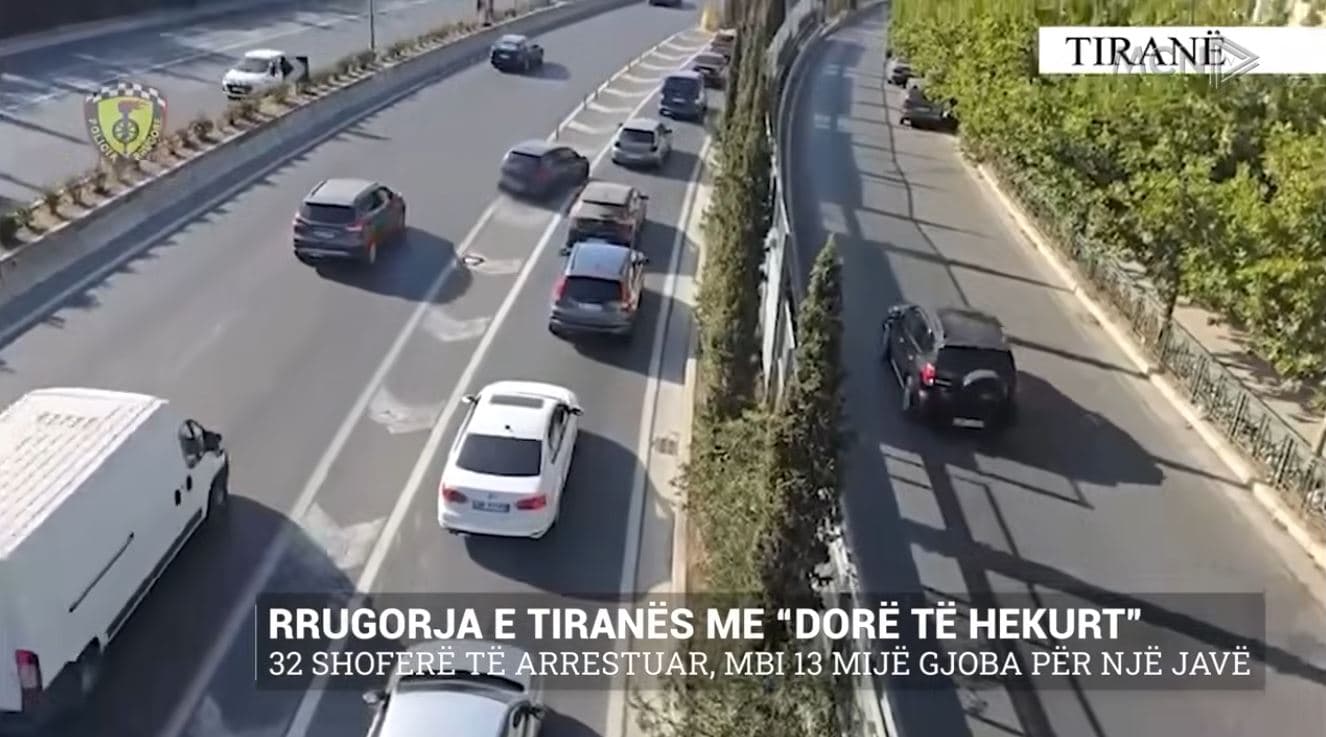 Rrugorja e Tiranës me “dorë të hekurt”. 32 shoferë të arrestuar, mbi 13 mijë gjoba për një javë