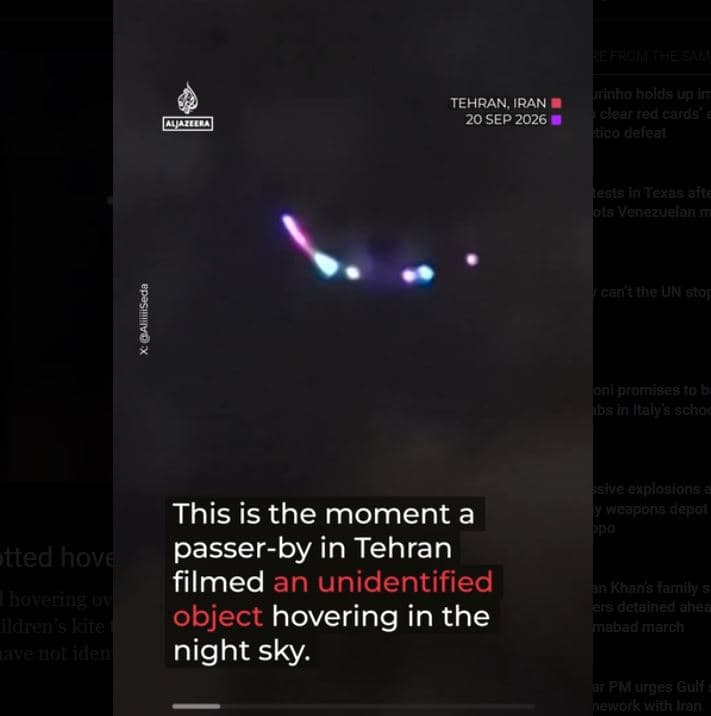     Zbulohet një objekt misterioz duke fluturuar mbi Teheran