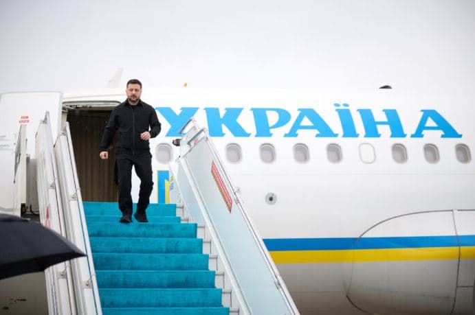 Avioni i Zelenskyt pothuajse u godit nga një dron ndërsa po bëhej gati të ngrihej nga Moldavia