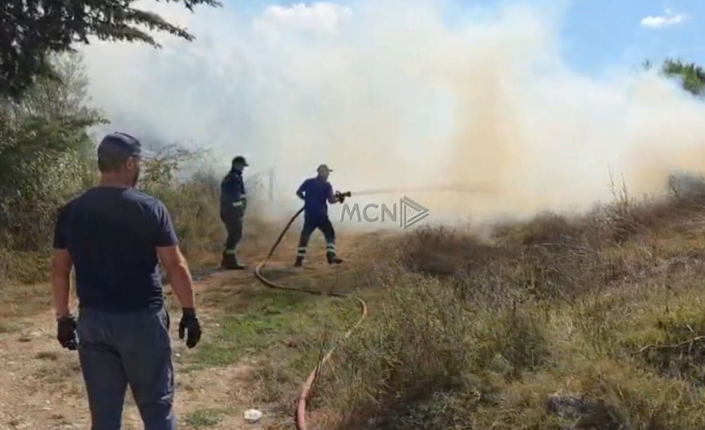 Zjarr me përmasa të mëdha në Babicë të Vlorës, rrezikohet një banesë (VIDEO)