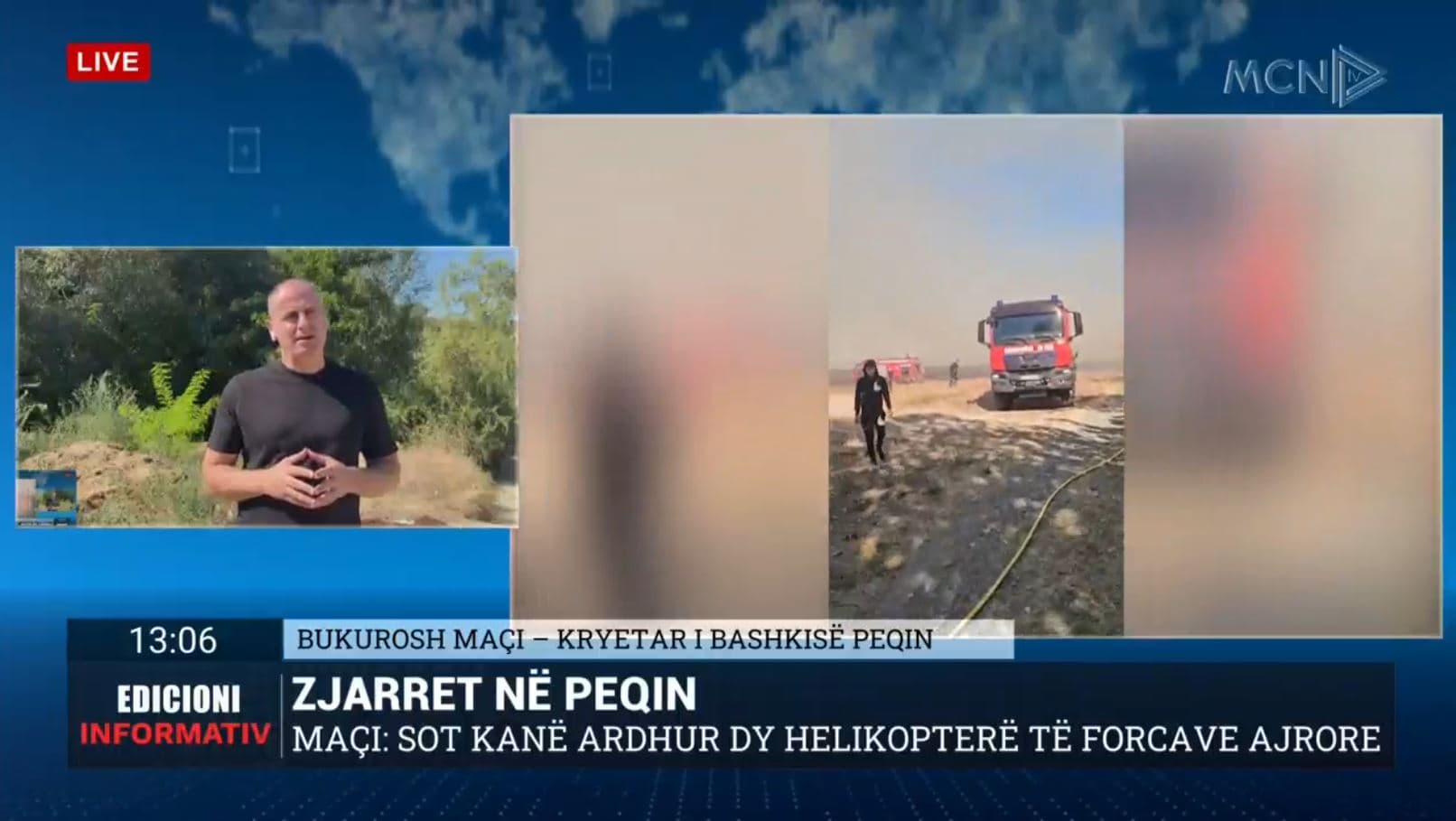 Zjarret në Peqin/ Maçi: Janë djegur 50 mijëra hektarë sipërfaqe me shkurre, ullinj dhe dru frutor
