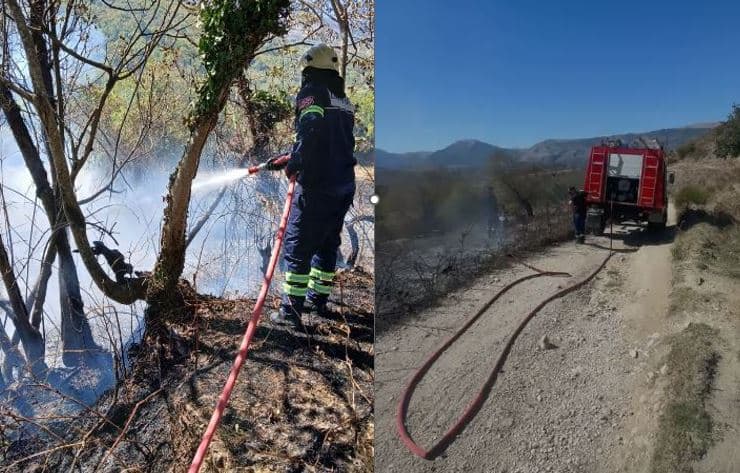 Gjirokastër/ Zjarr në fshatin Karjan, flakët përfshijnë kullota