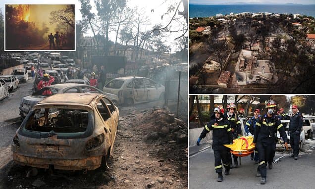 Situatë apokaliptike nga zjarri në Athinë, 74 të vdekur e qindra të plagosur(VIDEO)